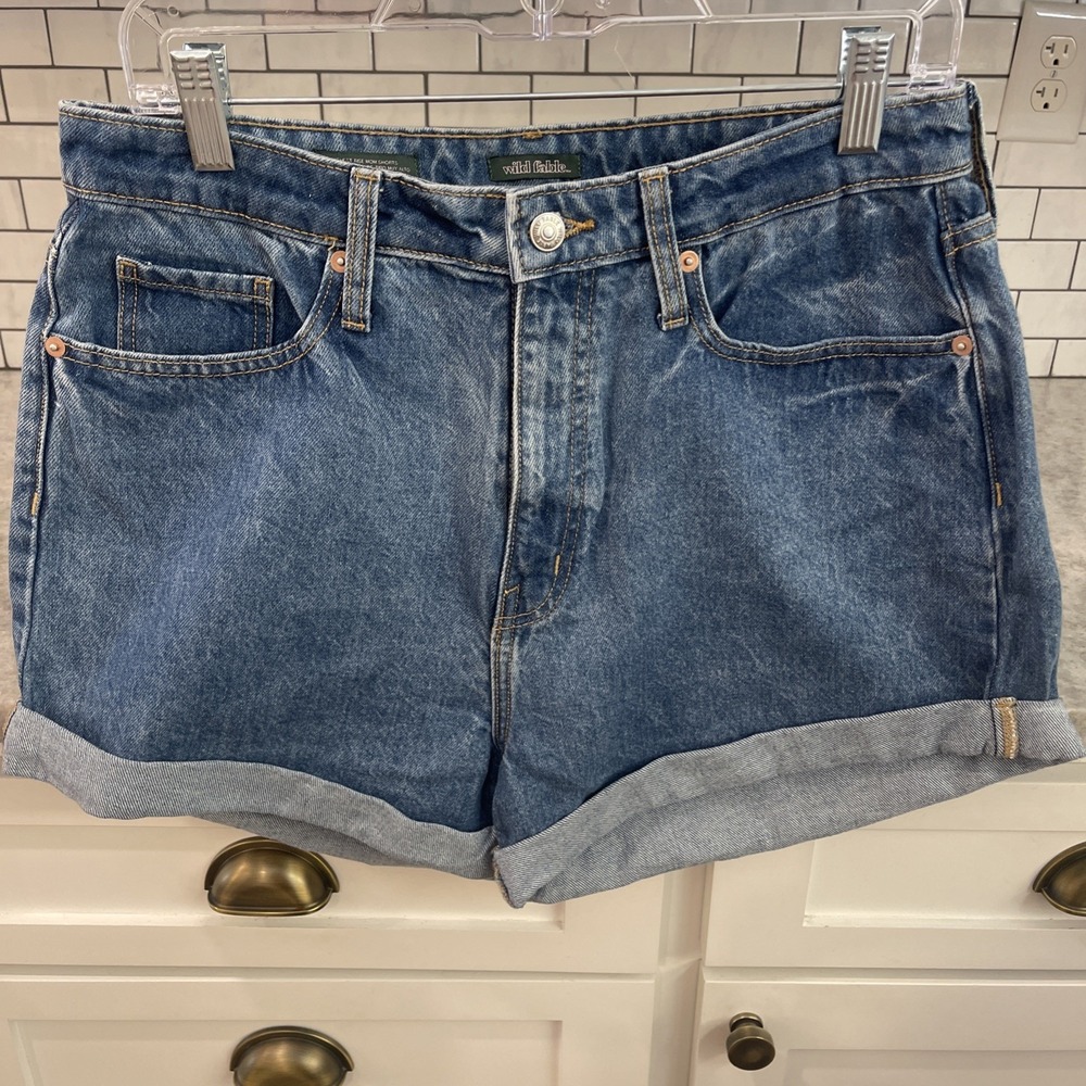 Wild Fable Denim Shorts Womens Size 30 Blue Happy Cuffed Jean 3 Inch Inseam